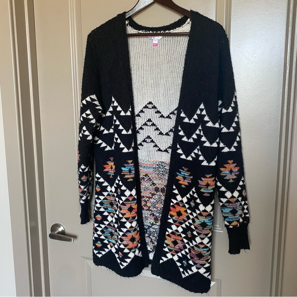 Black long cardigan, size XL juniors